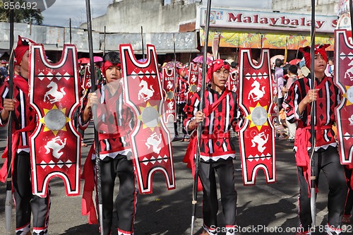 Image of Philippines tribal warriors parade