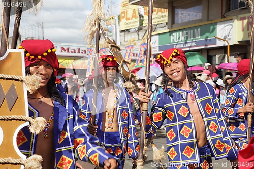 Image of Tribal warriors parade Bukidnon Philippines