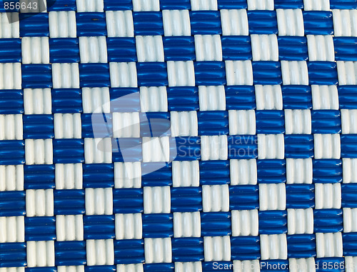 Image of blue and white square patterned background