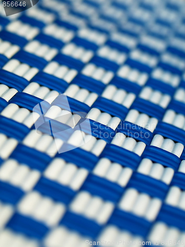Image of blue and white square patterned background