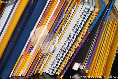 Image of Notebooks on shelf