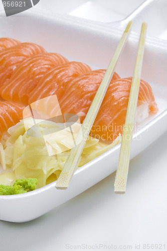 Image of take-away box of sushi