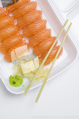 Image of take-away box of sushi 