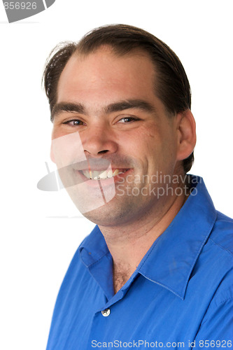 Image of smiling male adult against white