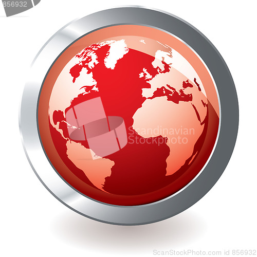 Image of red icon earth globe