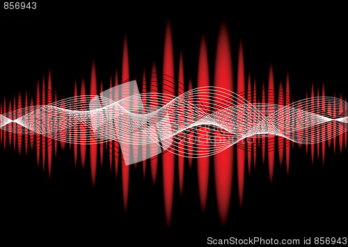 Image of music equaliser wave red