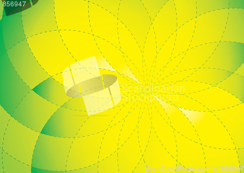 Image of floral radiate background green