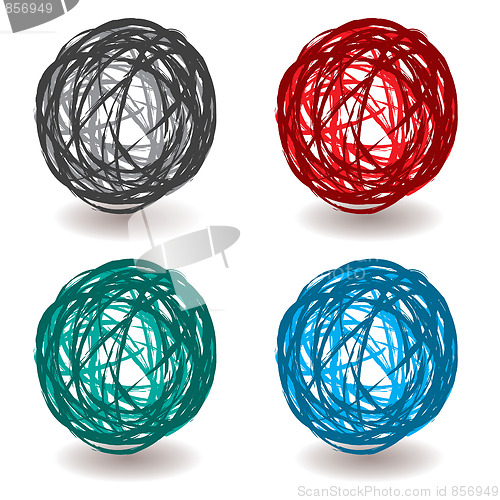 Image of scribble abstract ball