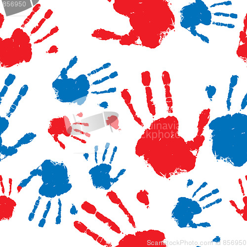 Image of seamless hand prints pattern