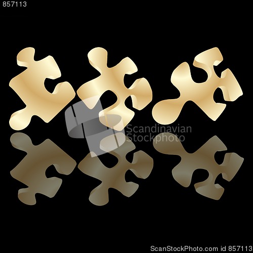 Image of Gold puzzle pieces 