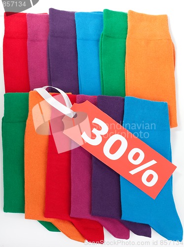 Image of many socks with sale tag