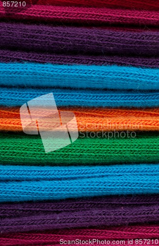 Image of fabric cloth neatly stacked up