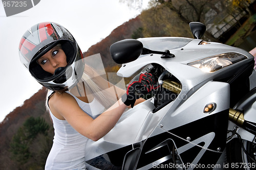 Image of Blonde Biker Girl