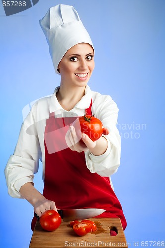 Image of Chef offer tomatoes
