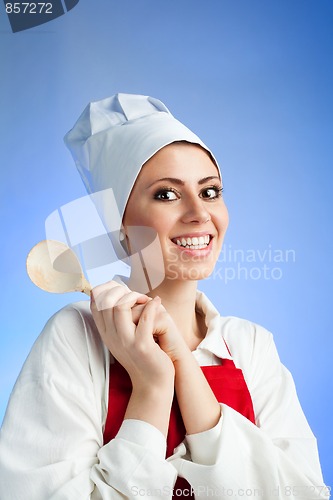 Image of medieval chef with wood spoon