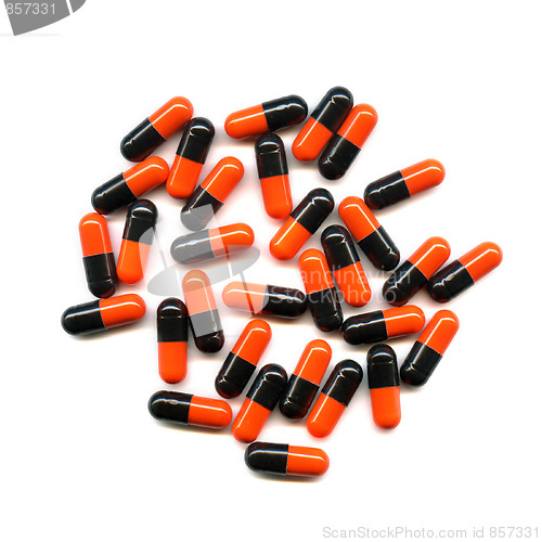 Image of Pills over white background