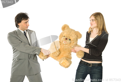 Image of Fighting over a teddy-bear