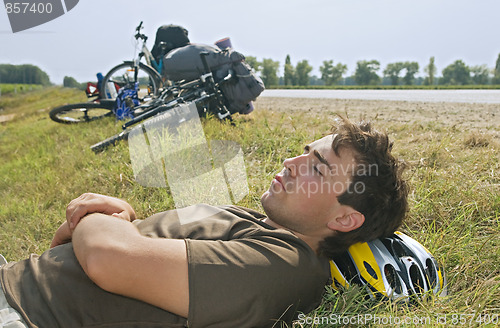 Image of Tired cyclist