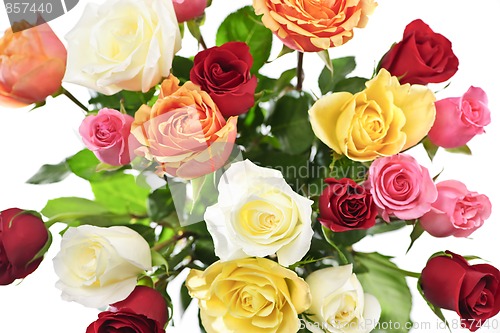Image of Bouquet of roses from above
