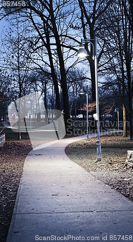 Image of Park path at dusk