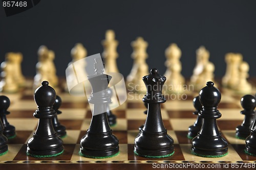 Image of Chess pieces on board