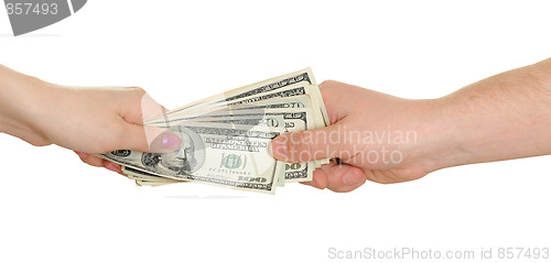 Image of hands with moneys