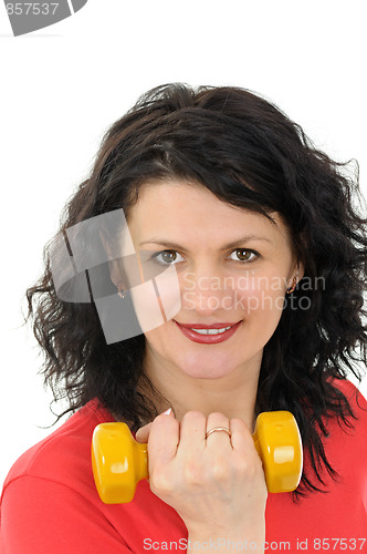 Image of woman with dumbbells