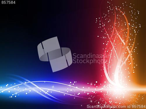 Image of Colorful Fantasy Glowing Lines Background.