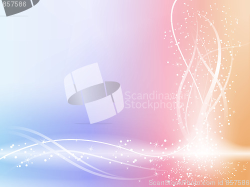 Image of Beautiful Pastel Background with stars and swirls.