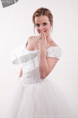 Image of Attractive young caucasian blonde bride