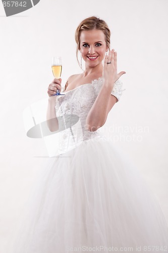 Image of Attractive young caucasian blonde bride