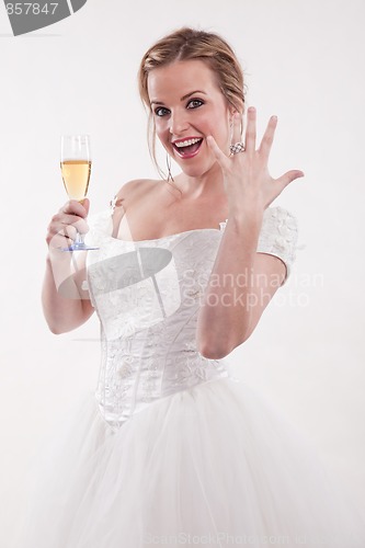 Image of Attractive young caucasian blonde bride