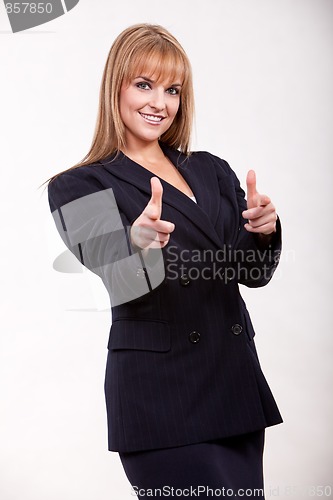 Image of Attractive twenties caucasian blonde businesswoman