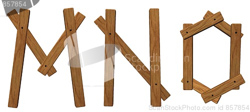 Image of wooden letters mno