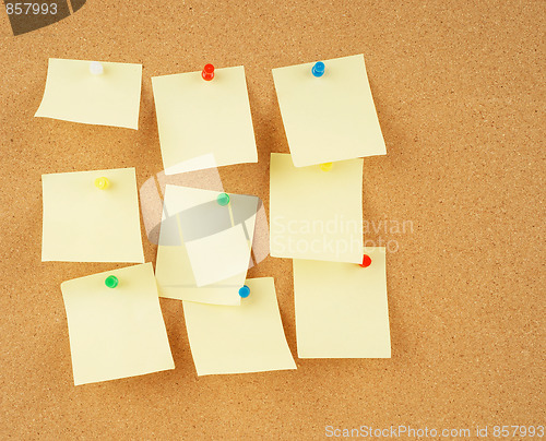 Image of notes on corkboard