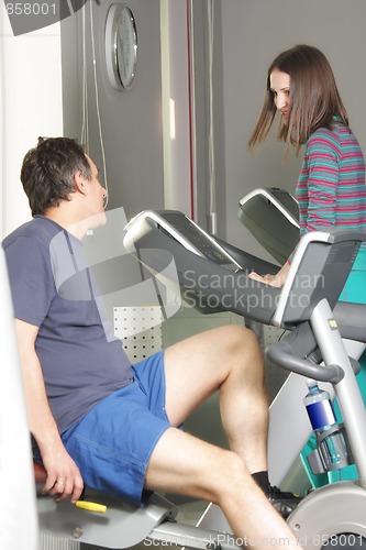 Image of People chatting at workout
