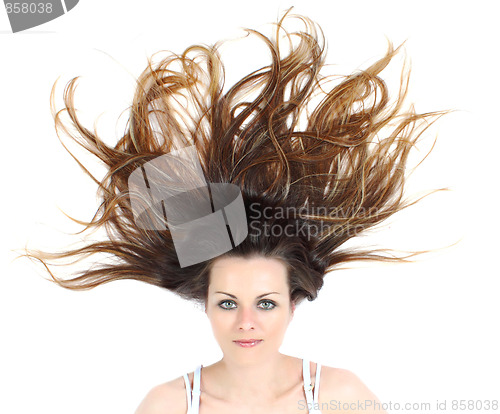 Image of The woman on white background
