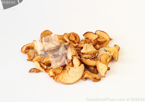 Image of dried apples on white