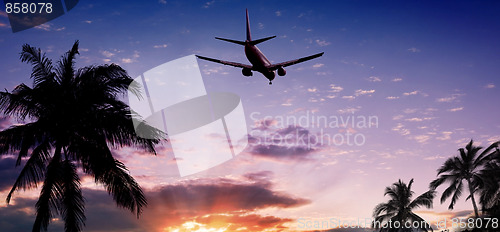 Image of Airplane at sunset