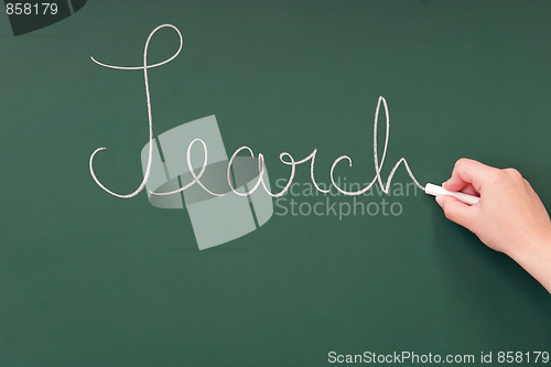 Image of Search written on a blackboard