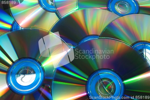 Image of CD or DVD Disks Macro