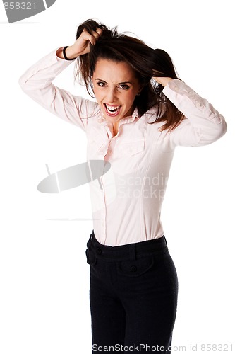 Image of Stressed business woman