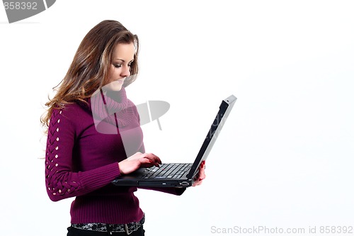 Image of Atractive woman with notebook