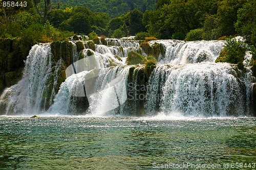 Image of famous waterfall in national park krka - croatia