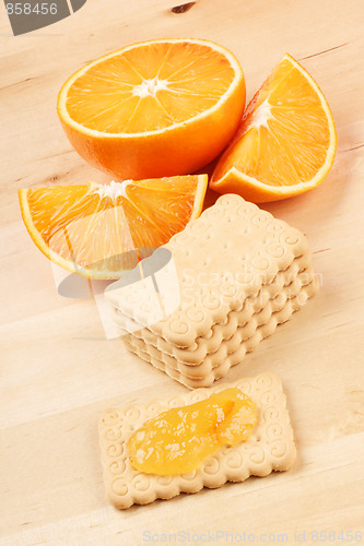 Image of Biscuits, marmalade and orange