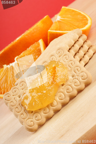 Image of Biscuits, marmalade and orange
