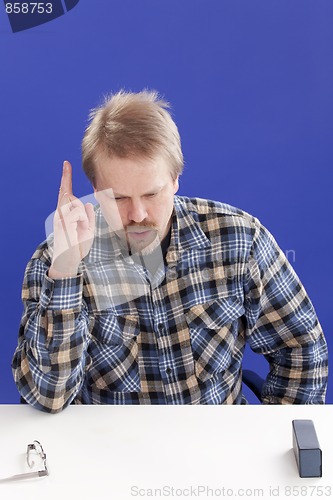 Image of Man Points Out His Opinion