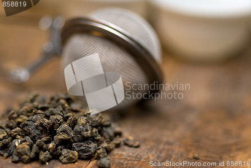 Image of green chinese tea set