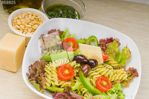 Image of italian fusilli pasta salad