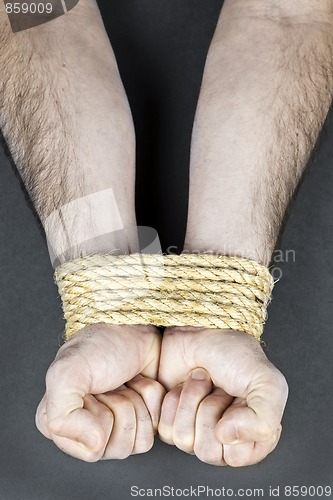 Image of Wrists tied with rope